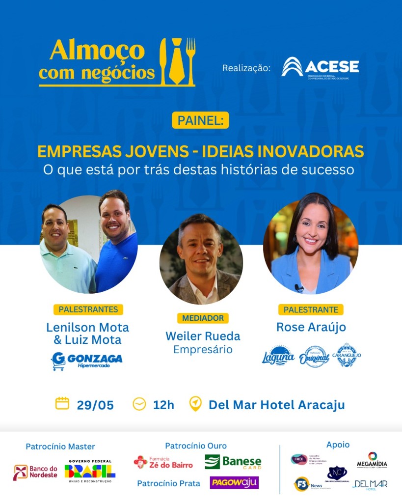 Empresas Jovens - Ideias Inovadoras: ingressos à venda para a 2ª edição do Almoço com Negócios da Acese